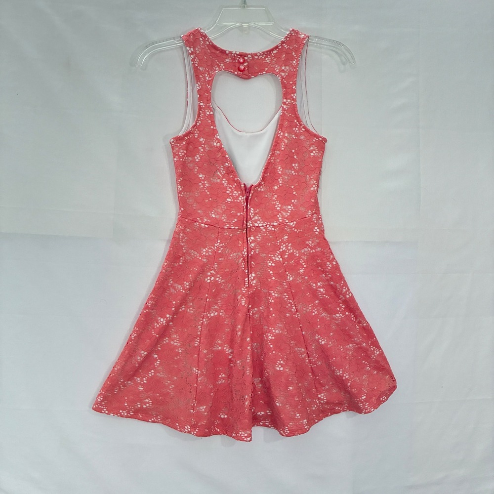 Y2K Wet Seal Lace Dress Small* Coral Pink Fit Flare Coquette Heart Barbie
Skater - Picture 8 of 8